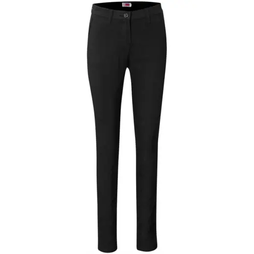 Ladies Superb Stretch Chino Pants Black Front